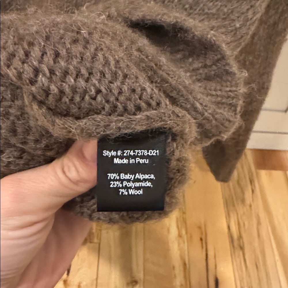 Jenni Kayne Alpaca Cocoon Crewneck Cocoa Brown XS - Picture 6 of 6